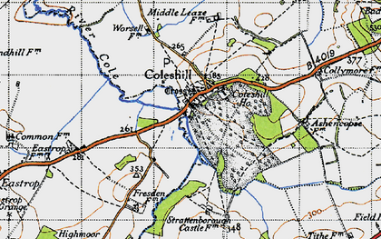 Old map of Coleshill in 1947