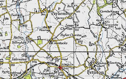 Old map of Colestocks in 1946