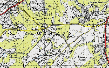 Old map of Colgate in 1940