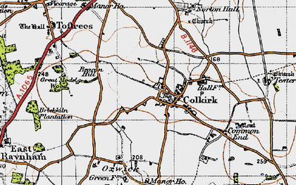 Old map of Colkirk in 1946