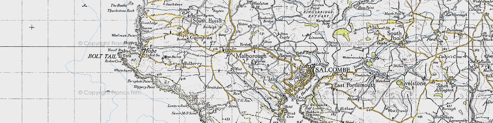 Old map of Collaton in 1946