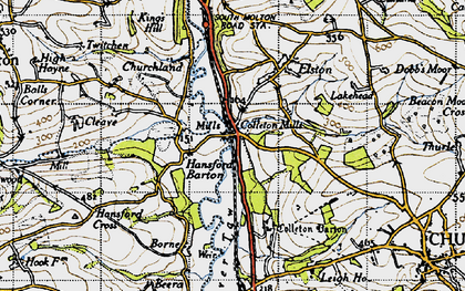 Old map of Colleton Mills in 1946