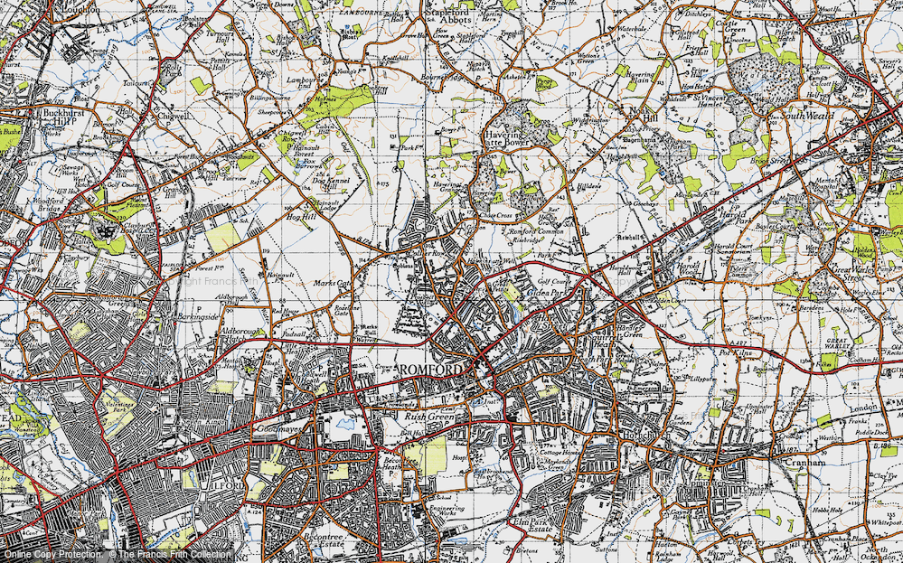 Old Map of Collier Row, 1946 in 1946