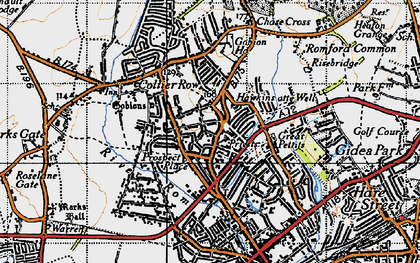 Old map of Collier Row in 1946