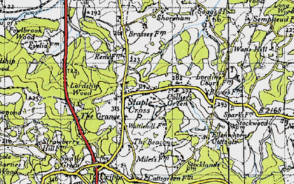 Old map of Collier's Green in 1940