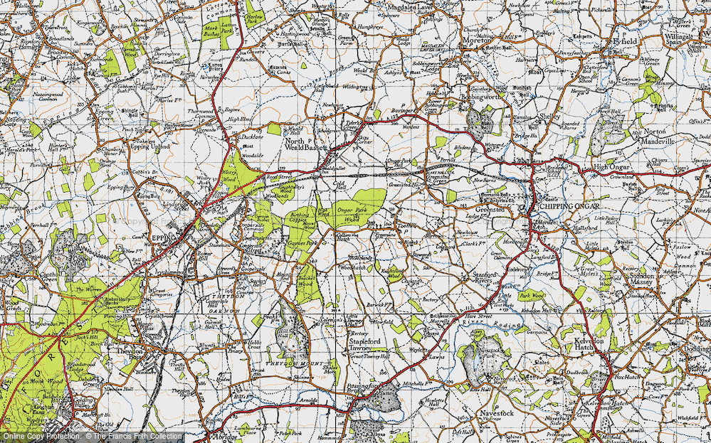 Old Map of Historic Map covering Woodhatch in 1946