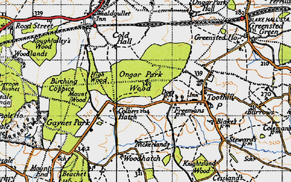 Old map of Woodhatch in 1946