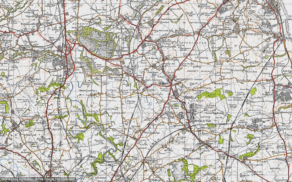 Old Map of Colliery Row, 1947 in 1947