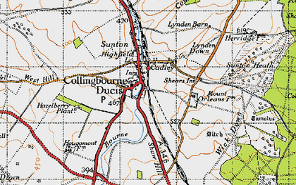 Old map of Collingbourne Ducis in 1940