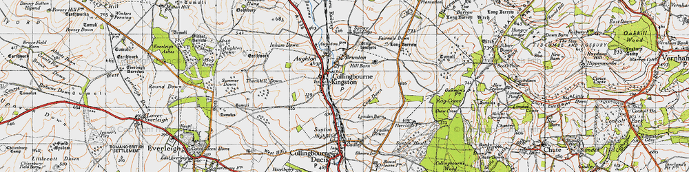 Old map of Collingbourne Kingston in 1940