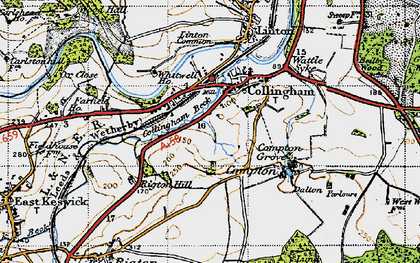 Old map of Collingham in 1947