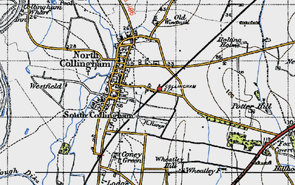 Old map of Collingham in 1947