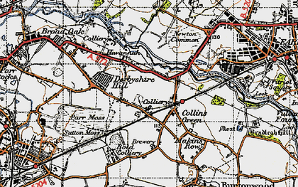 Old map of Collins Green in 1947