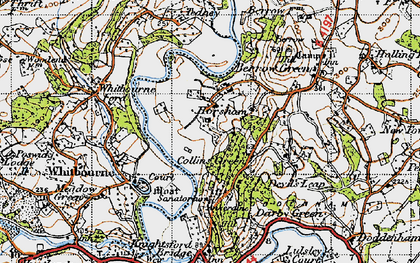 Old map of Whitbourne Ford in 1947