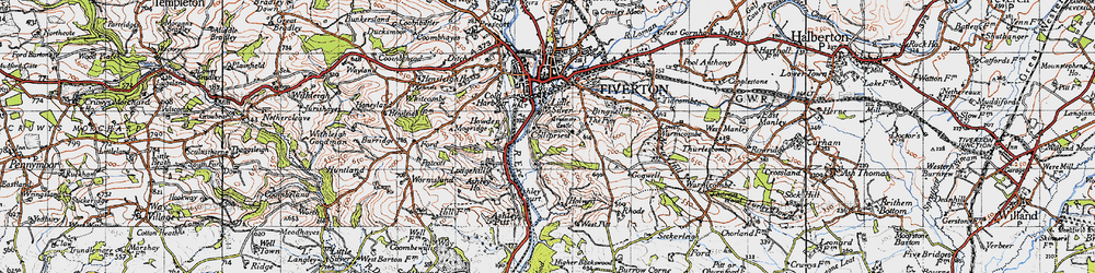 Old map of Backs Wood in 1946