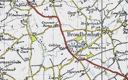 Old map of Colliton in 1946