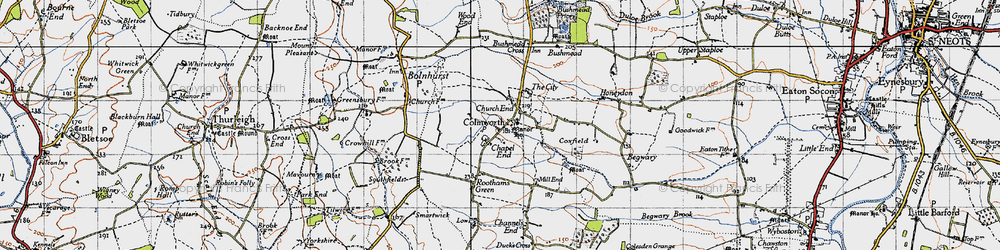 Old map of Colmworth in 1946