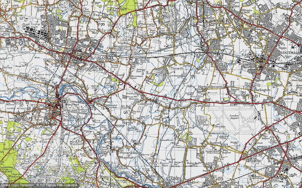 Old Map of Colnbrook, 1945 in 1945