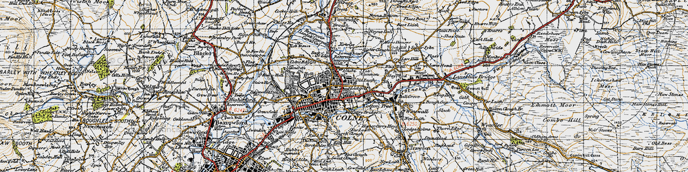 Old map of Colne in 1947