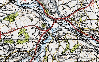 Old map of Colne Bridge in 1947