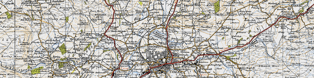 Old map of Colne Edge in 1947
