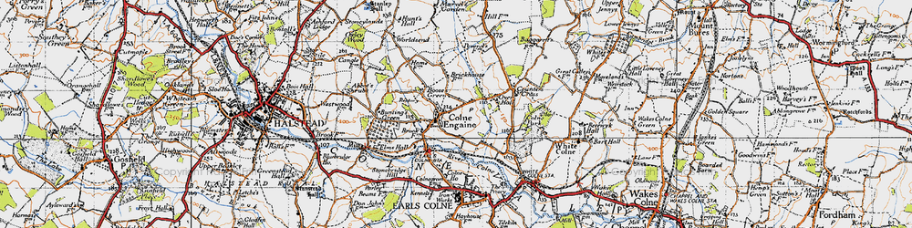 Old map of Colne Engaine in 1945