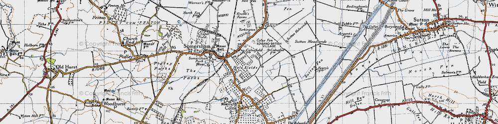 Old map of Colnefields in 1946