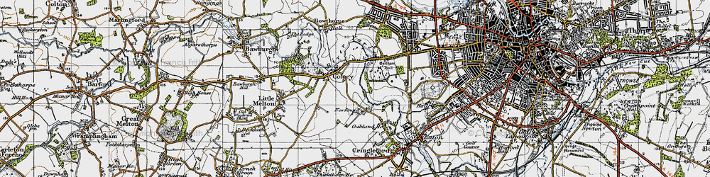 Old map of Colney in 1945