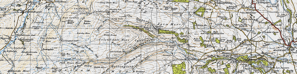 Old map of Agra Moor in 1947