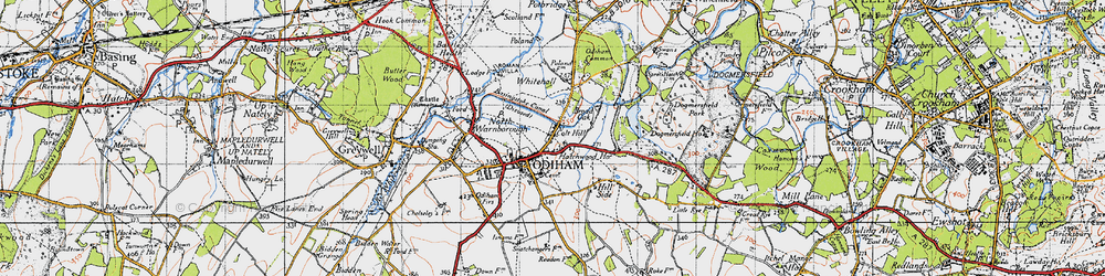 Old map of Colt Hill in 1940