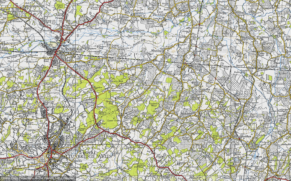 Old Map of Colt's Hill, 1946 in 1946
