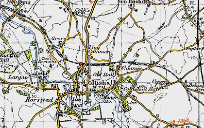 Old map of Coltishall in 1945