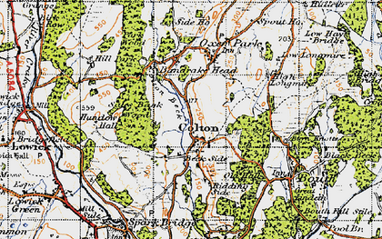 Old map of Burn Knott in 1947