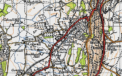 Old map of Colwall Stone in 1947