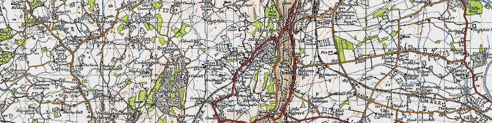 Old map of Colwall Stone in 1947