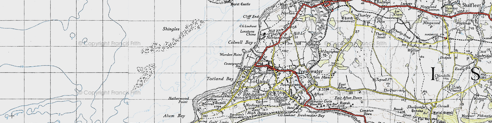 Old map of Colwell in 1945