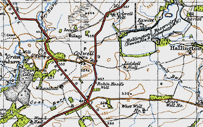 Old map of Colwell in 1947