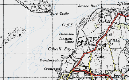 Old map of Colwell Bay in 1945