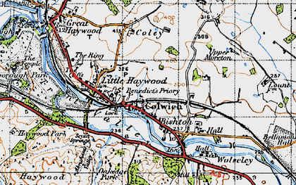 Old map of Colwich in 1946