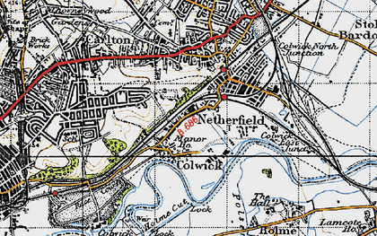 Old map of Colwick in 1946