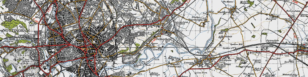 Old map of Colwick in 1946