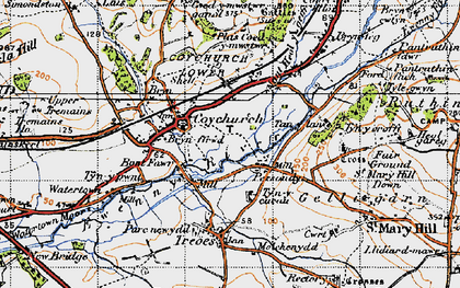 Old map of Colychurch in 1947