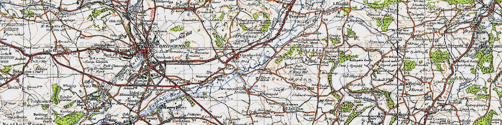 Old map of Colychurch in 1947