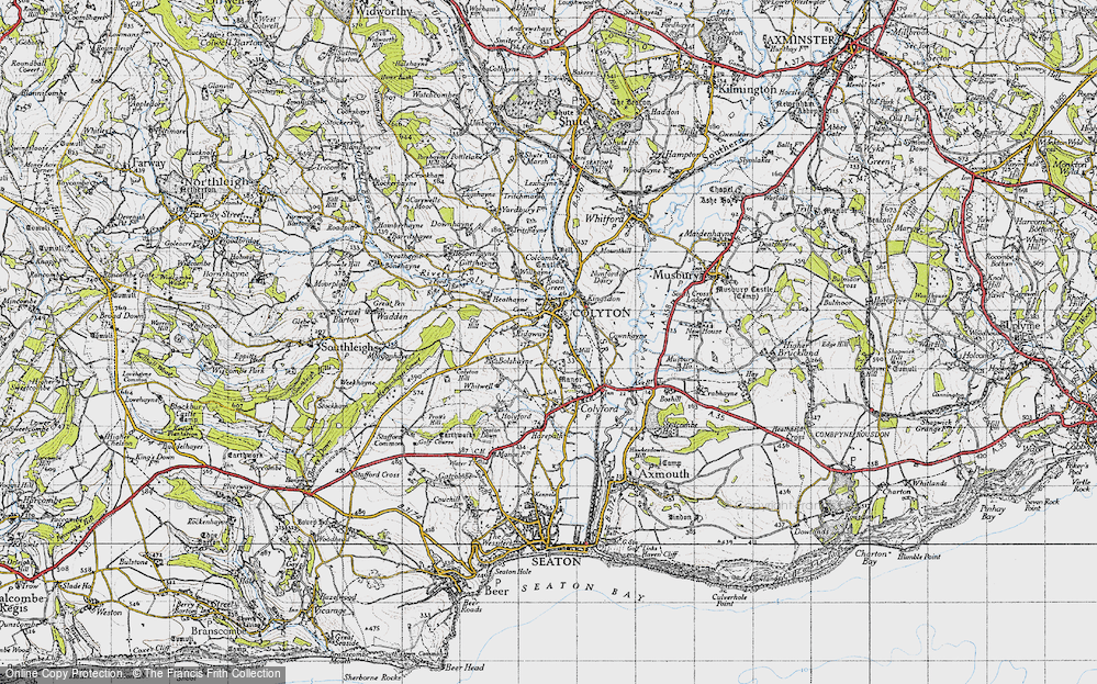 Old Map of Colyton, 1946 in 1946