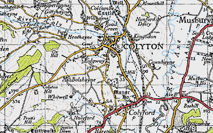Old map of Colyton in 1946
