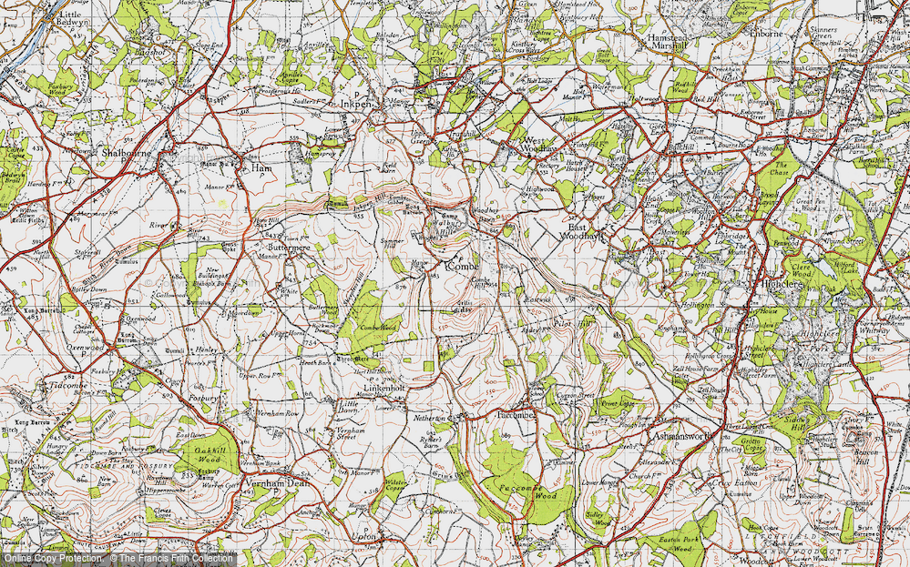 Old Map of Combe, 1945 in 1945