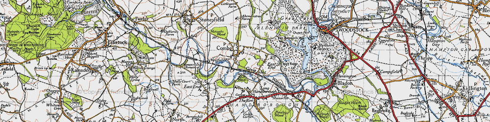 Old map of Combe in 1946