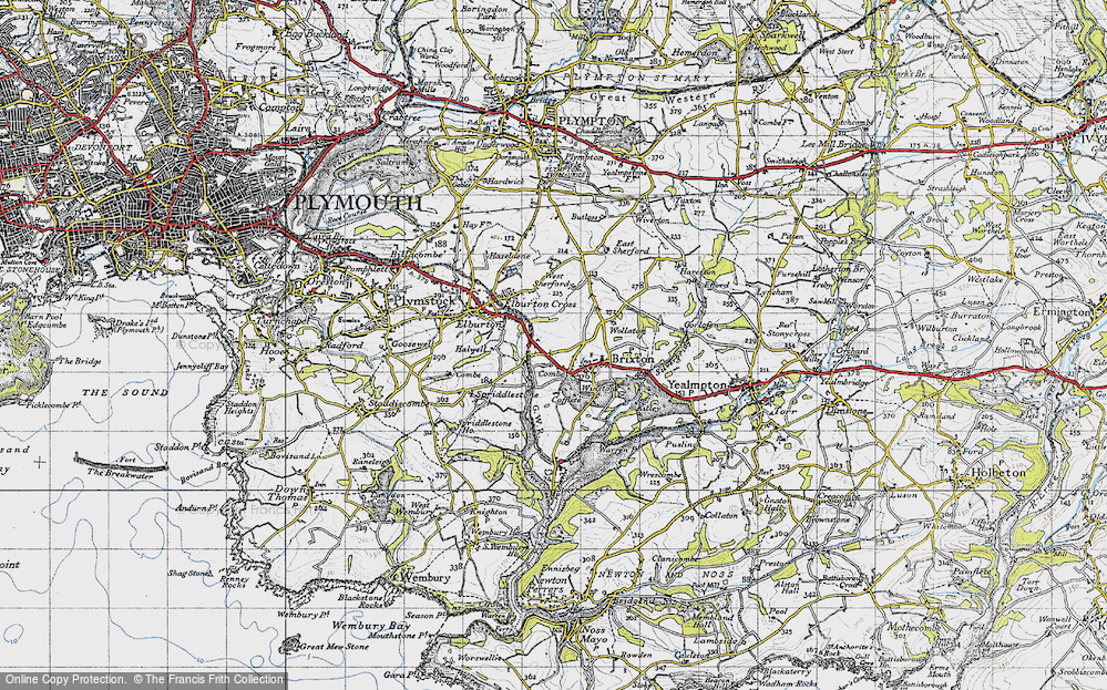 Old Map of Historic Map covering West Sherford in 1946