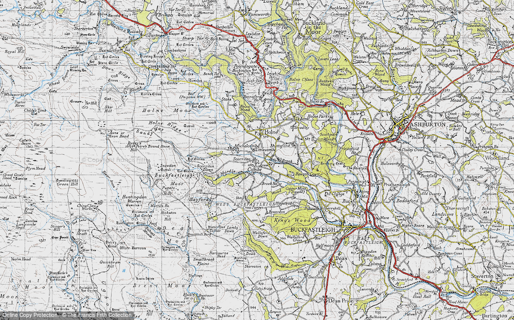 Old Map of Historic Map covering Brook Manor in 1946