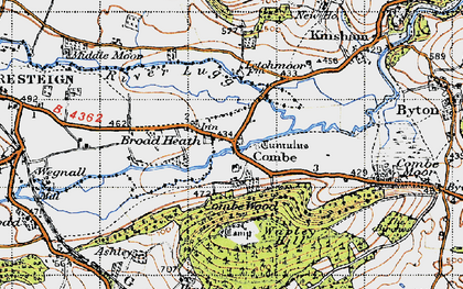 Old map of Combe in 1947